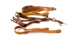 Leather Lot: Belt, Shoulder Strap And Sling