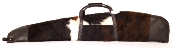 Cowhide Rifle Case - Black/white/brown