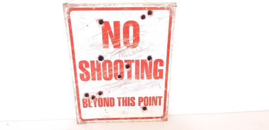 No Shooting Beyond This Point Metal Sign