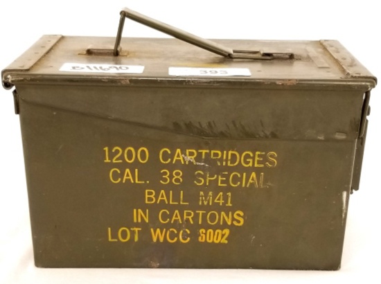 Military Ammo Case & 1200 Rds Of .38 Caliber