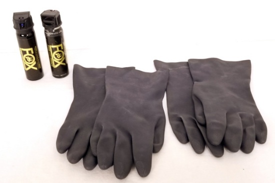 Military Chemical Resistant Gloves & Pepper Spray