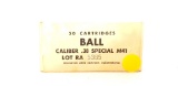(37) Cartridges Ball Caliber .38 Special M41