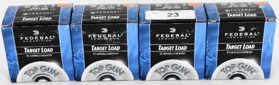 4 New boxes of Federal 20 Ga Target Load 100 RDS