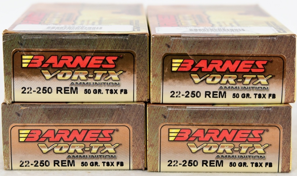 Lot 80 Rounds Of Barnes Vor Tx 22 250 Rem 50 Grain Proxibid