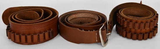 Three Leather Cartridge Belts: Heavy Duty & Durabl