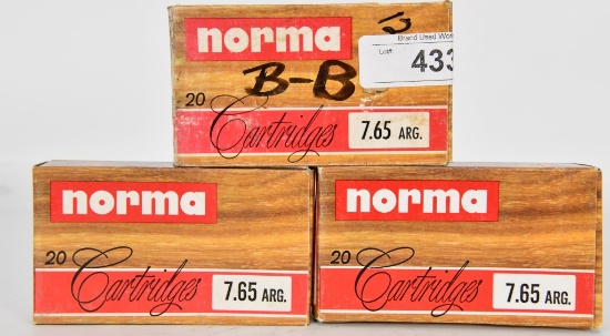 53 RDS OF NORMA 7.65 ARG & 6 BRASS CASES