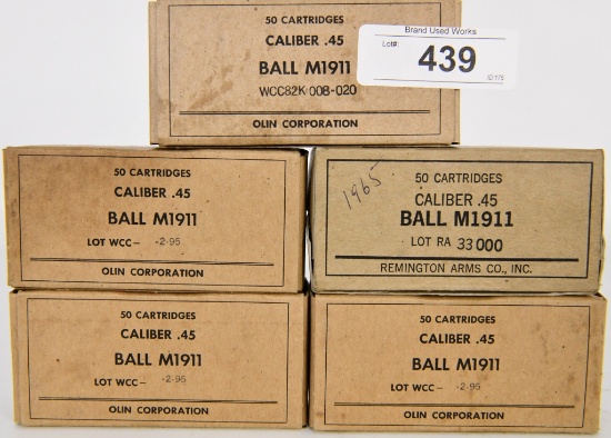 250 RDS OF M1911 .45 CAL CARTRIDGES
