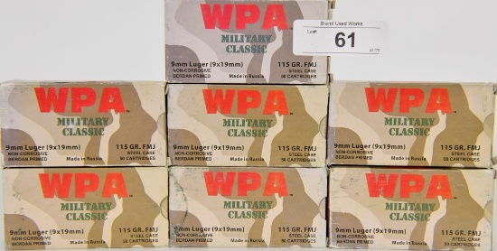 350 RDS OF 9MM LUGER WPA MILITARY CLASSIC