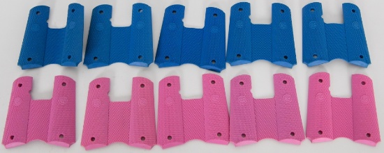 10 sets of 1911 rubber grips 5 pink 5 blue