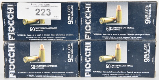 200 RDS OF FIOCCHI 9MM LUGER