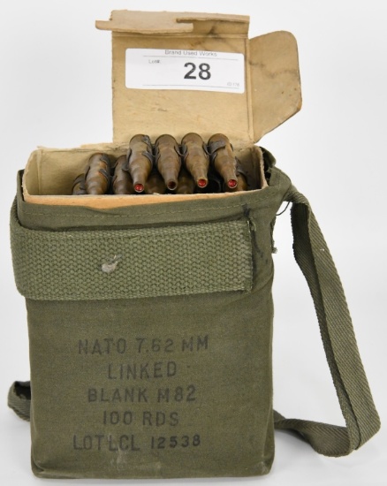 100 RDS OF MILITARY LINKED 7.62 NATO BLANKS