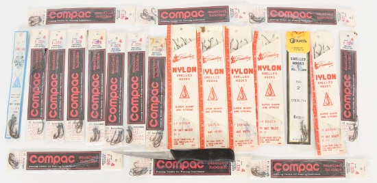 Lot of NOS Fishing hooks and one Filet knife