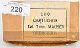 100 RDS OF 7MM MAUSER CARTRIDGES