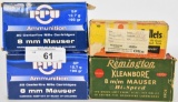 67 RDS OF 8MM MAUSER CARTRIDGES