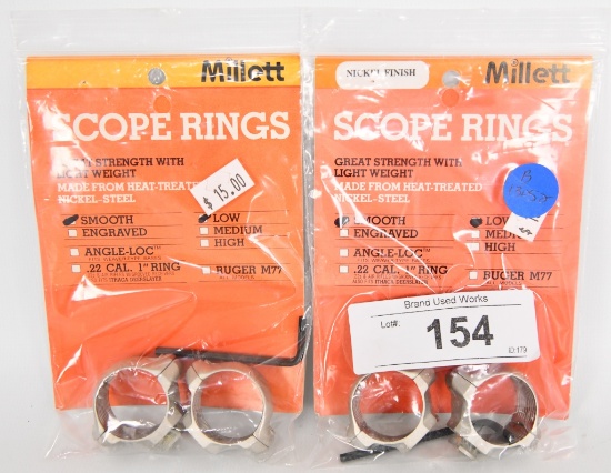 Lot of 2 MILLETT Scope Rings new in pkg