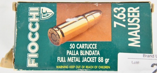 50 Rds of Fiocchi 7.63 Mauser Cartridges