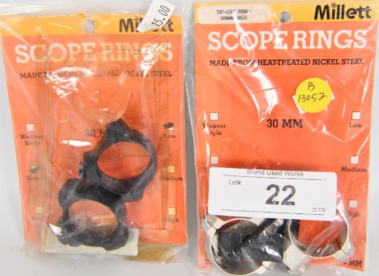 NEW Millett Scope Rings 30mm Med & 30mm turn in lo