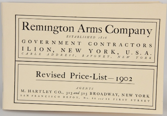 Remington Arms Company Revised Price List Book