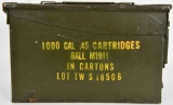 USGI Military Ammo Can holds 1000 cal .45 Cartridg