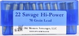 20 Rounds Of Reloaded .22 Savage Ammunition