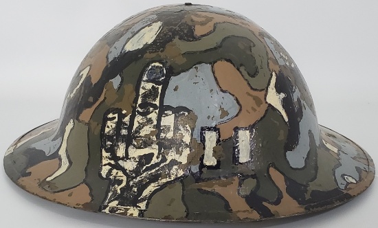 WWI Brodie Helmet Rigid Digit Salute