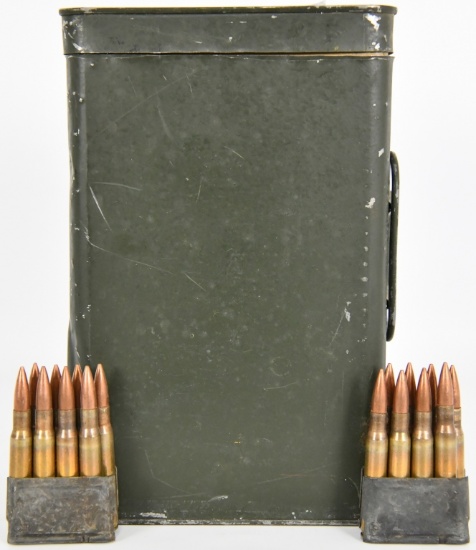 Spam Can of .30-06 Ball Ammo on Garand Clips