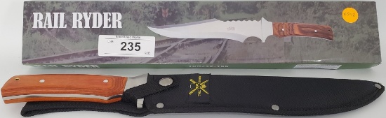 Tac Extreme Rail Ryder Fixed Blade Knife W/ Sheath