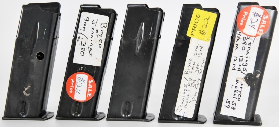 (5) Bryco or Jennings 9mm / 380 Flat bottom Mags
