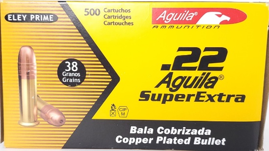 500 Rounds Aguila SuperExtra 22 Long Rifle Ammo
