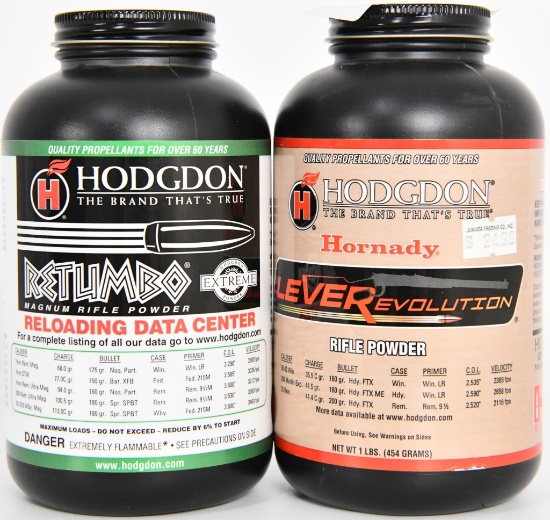 (2) 1 lb containers Hodgdon Propellant see below