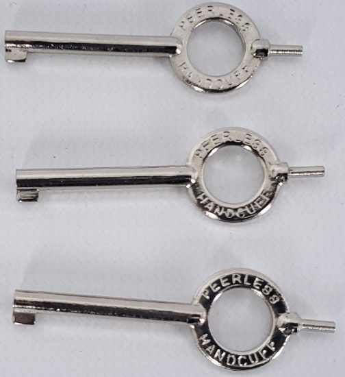 Lot of 3 PEERLESS Handcuff Keys