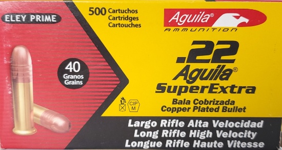 500 Rounds Aguila SuperExtra 22 Long Rifle Ammo