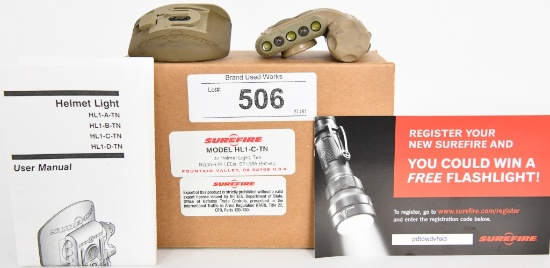 SUREFIRE Model HL-1-C-TN 3V Helmet Light Tan
