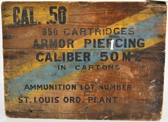 WWII 50 Caliber Armor Piercing M2 Crate St. Louis