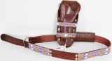 Leather Beaded Ammo / Holster Belt Native Style