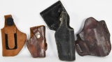 Lot of 4 various Leather Holsters