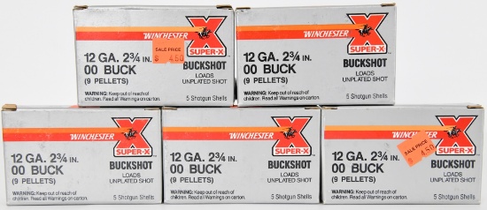 25 Rounds Winchester Super-X 12 Ga Buckshot