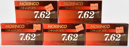 100 Rounds Of Norinco 7.62 X 39 Ammunition