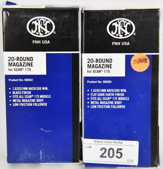 lot of 2 FN SCAR 17S .308 Mags1-blk 1-dk earth NEW