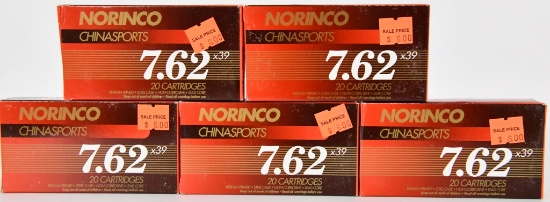 100 Rounds Of Norinco 7.62 X 39 Ammunition