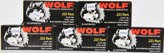 100 Rounds Wolf Performance 223 Remington Ammo