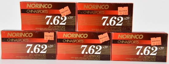 100 Rounds Of Norinco 7.62 X 39 Ammunition