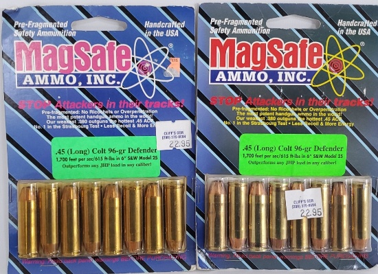 16 Rounds Of MagSafe .45 Long Colt Defender Ammo