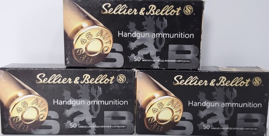 150 Rounds Sellier & Bellot .45 ACP Ammo