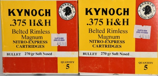 10 Rounds Of Kynoch .375 H&H Soft Nosed Ammo