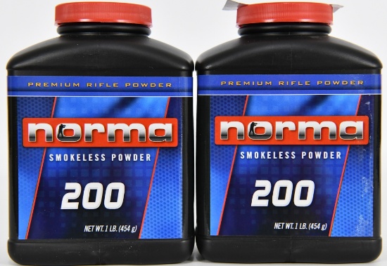 Lot of 2 Bottles - New Norma 200 Smokeless Gun Por