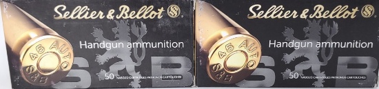 100 Rounds Sellier & Bellot .45 ACP Ammo