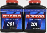 Lot of 2 Bottles - New - Norma 201 Smokeless Powdr