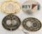 Lot of 4 UnMarked Decorative Belt Buckles