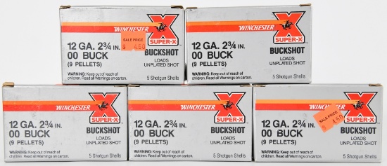 25 Rounds Winchester Super-X 12 Ga Buckshot